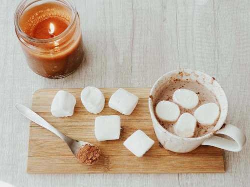 food hot chocolate with marshmallow dessert