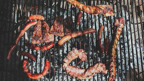 bbq aerial photo of grill foods grill