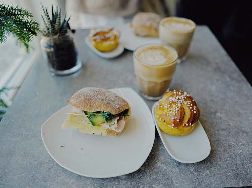 bread assorted foods and beverages burger