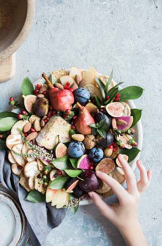 fruit assorted fruits in bowl plum