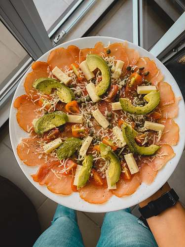meal avocado with cheese dish