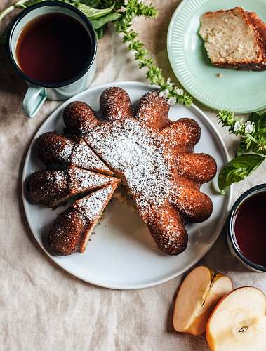 meal baked bread in plate breakfast