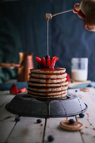 bread baked food close-up photography pancake