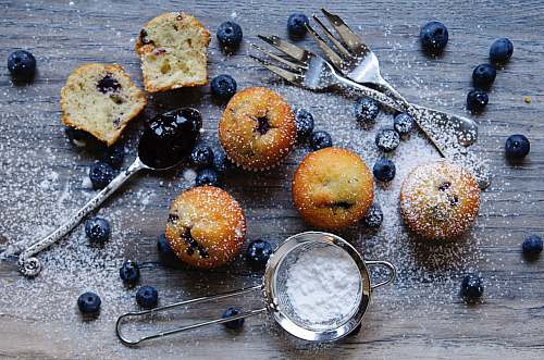 bread baked muffins cutlery