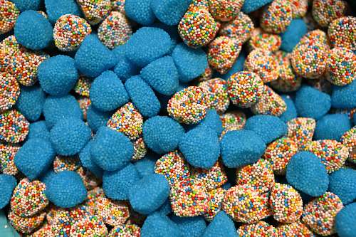 confectionery blue and multicolored stones sweets