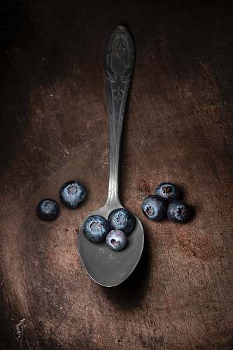fruit blueberries on spoon blueberry