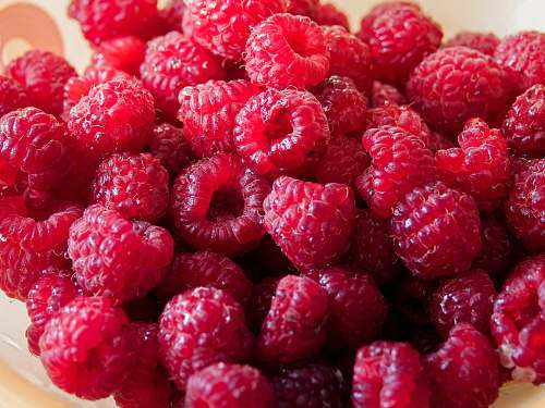 fruit bowl of raspberries plant