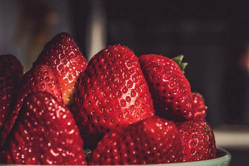 strawberry bowl of strawberries fruit