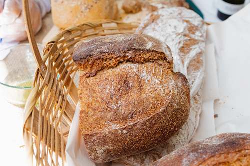 bread bread on basket bun