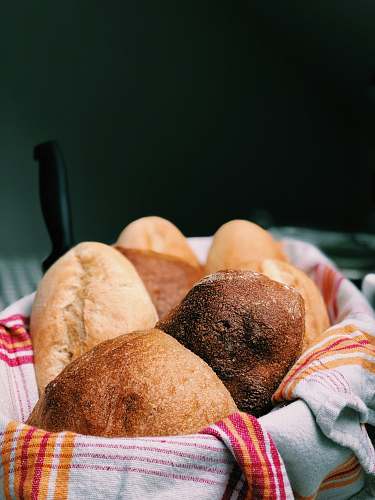 bread breads in basket bun