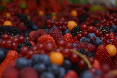 fruit bunch of raspberry and grapes raspberry