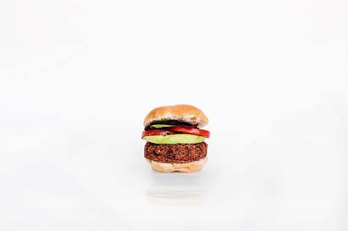 burger burger on white background salad