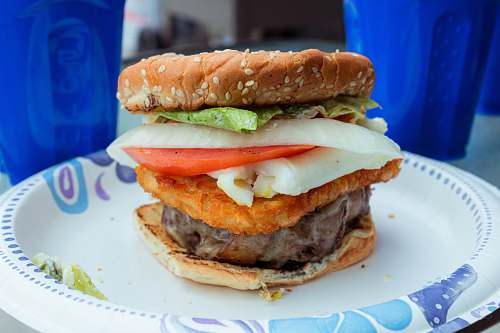 burger burger with vegetables 