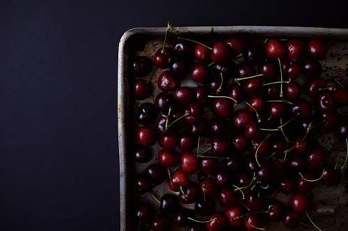 plant cherry lot in tray fruit