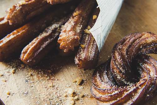 bread churros on chopping board french toast