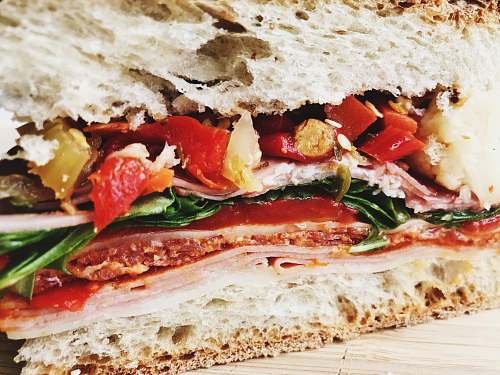 sandwich close photography of sandwich with vegetables and sauce tasty