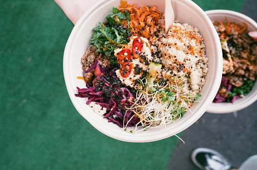 vegetable cooked food on white bowl bowl