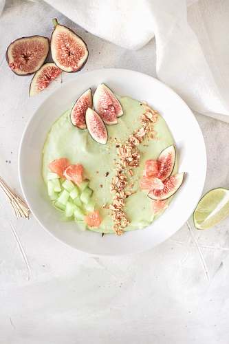 fruit cream on bowl fig