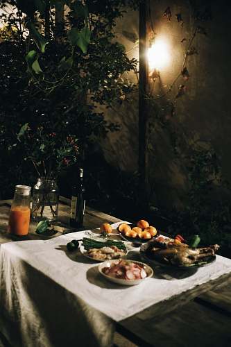 meal dish set on table restaurant