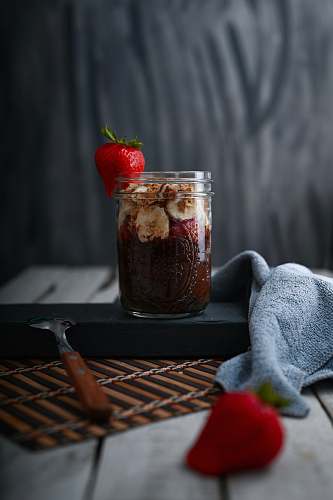 fruit drink in clear glass cup plant