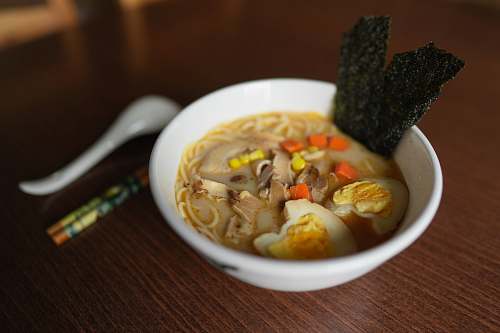 bowl egg soup in white bowl dish