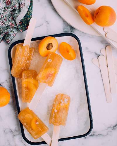 fruit flat lay photography of ice cream popsicles summer