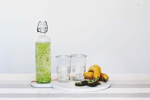 drink fruit juice and fruits on top of table juice