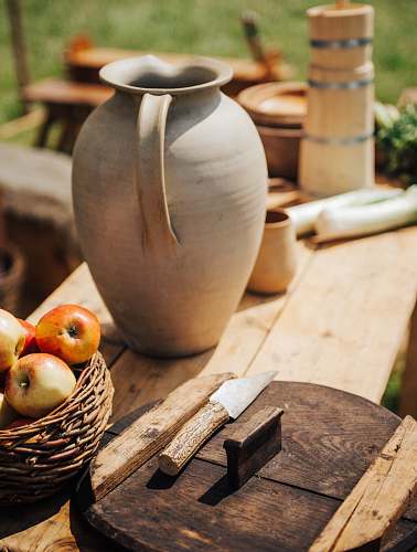 jug gray clay jar apple