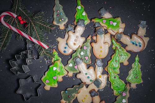 biscuit green Christmas tree decor lot cookie