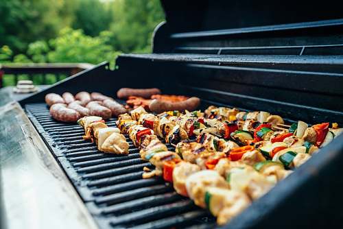 bbq grilled barbecues on black and gray grill elgin