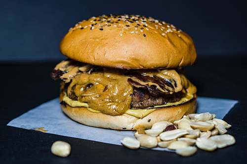 burger hamburger with grilled meat bacon