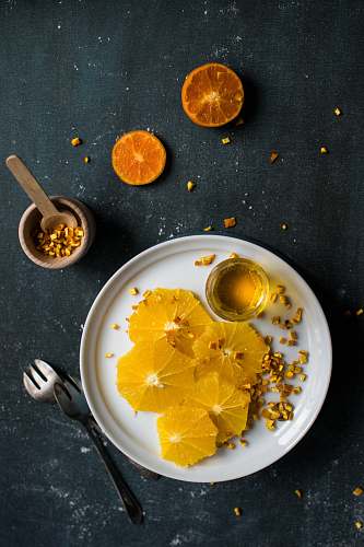 honey lemon serve on white plate orange