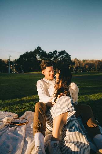 meal man hugging woman vacation