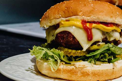 burger meat, cheese, lettuce and mustard burger australia