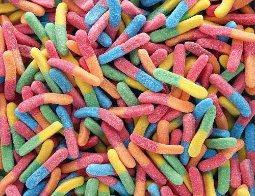 candy multicolored candy worms sweets