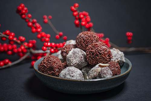 confectionery munchkin on gray bowl sweets