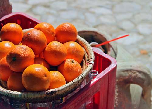 fruit orange fruit in brown basket orange