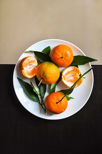 plant orange fruit on plate citrus fruit