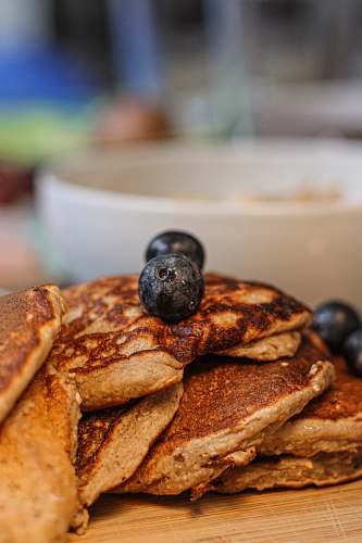 bread pancakes with blackberries pancake