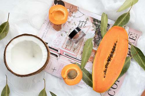 fruit papaya and coconut plant