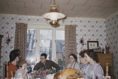 meal people sitting on dining chair in front of table dinner