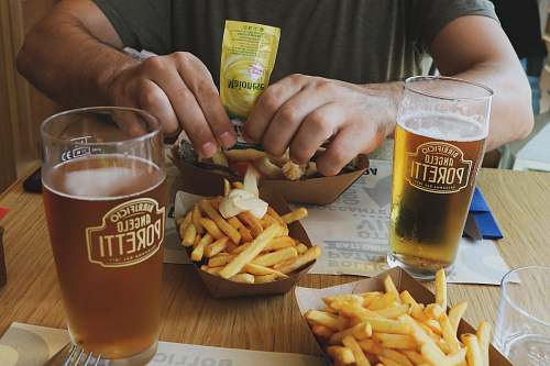 fries person eating fries human