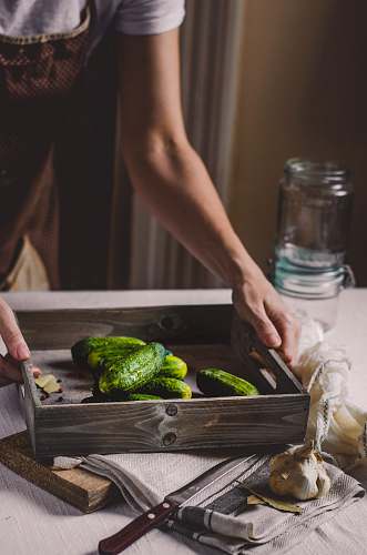 plant pickles in tray produce
