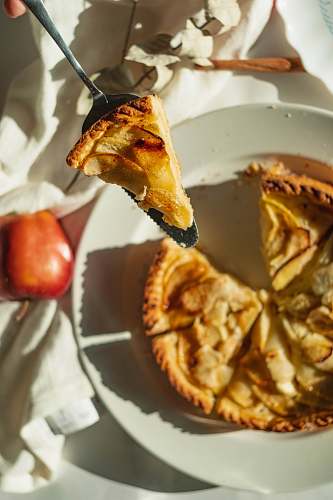 cake pie on white ceramic plate dessert