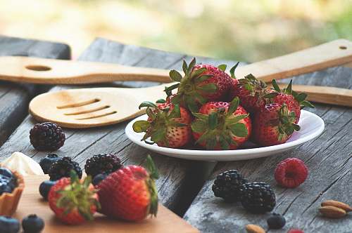 fruit pile of strawberries plant