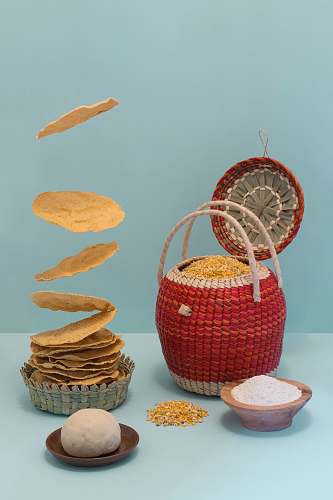 basket red and white wicker basket tortilla