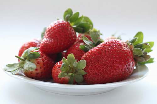 fruit red strawberries plant