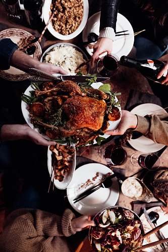 meal roasted chicken on plate supper