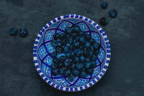 meal round blue ceramic plate dish