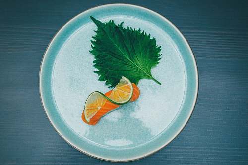 dish salmon sushi on plate meal